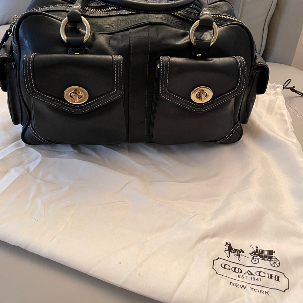RARE Coach Black Leather Satchel